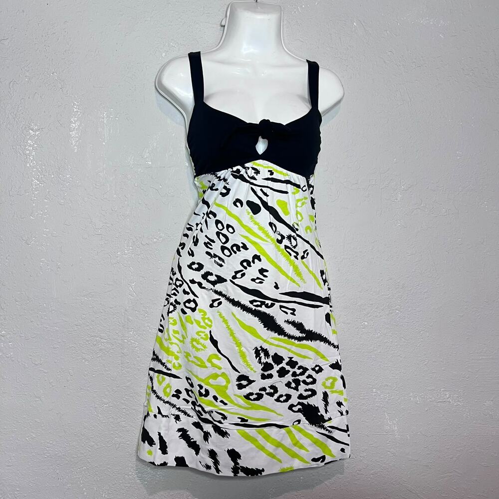 Y2K So Cal Womens Size L Chasing Cheetah Sun Dress NWT Vintage